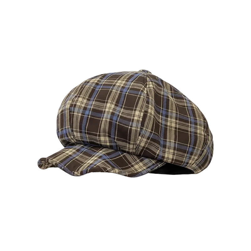 Sterling Korean Retro Newsboy Cap™ Plaid Denim Soft Octagonal Crown