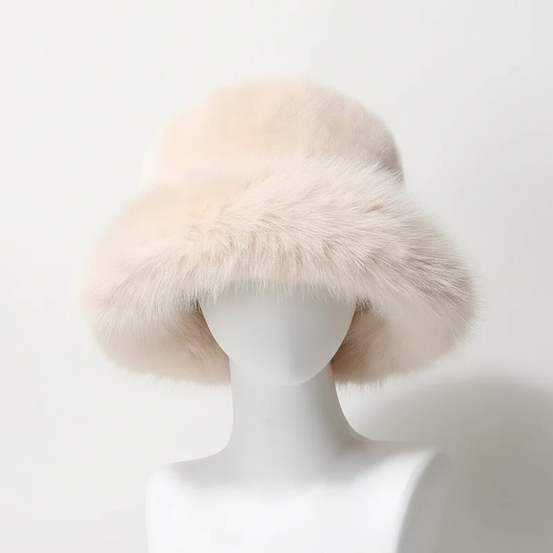 Sterling Solea Winter Bucket Hat™ Faux Mink Plush Bright Yellow