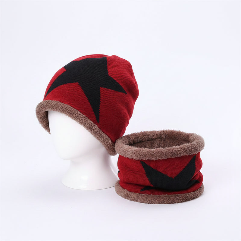 Sterling™ Kids Knit Beanie and Scarf Set - Star Pattern