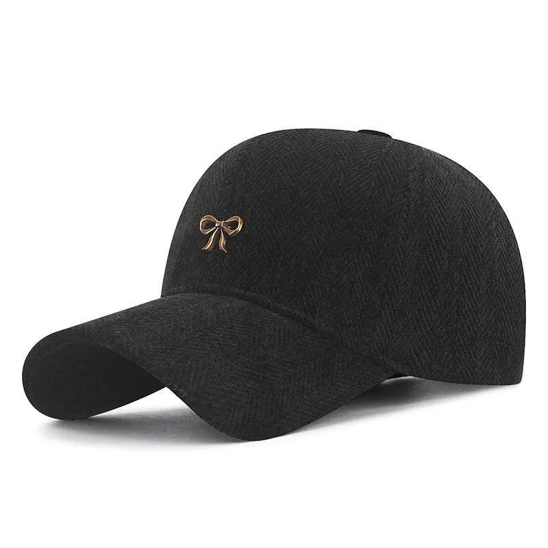 Sterling Woven Baseball Cap With Metal Bow Detail