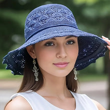 Sterling Silver Bloom™ Wide Brim Straw Hat Lace Weave