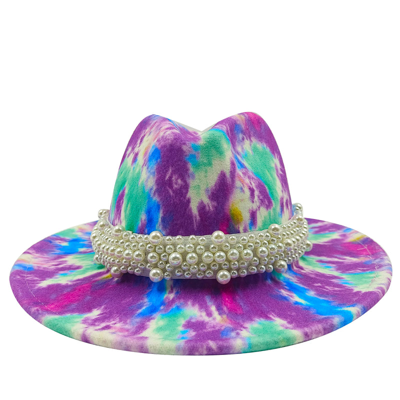 Sterling Fedora Hat™ Modern Psychedelic Pearl Design