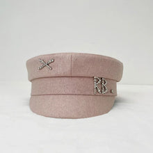 Sterling Octavia Cotton Octagonal Newsboy Cap™  With Letter Detail