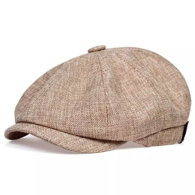 Sterling Shelby™ Vintage Newsboy Cap Cotton Paneled Brim