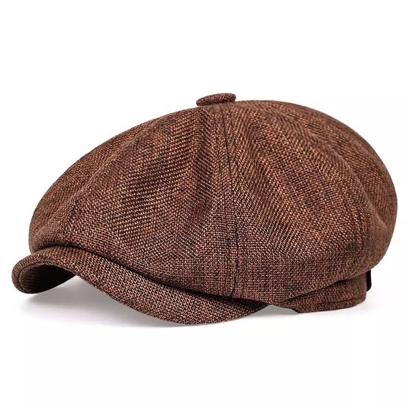 Sterling Shelby™ Vintage Newsboy Cap Cotton Paneled Brim
