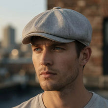 Sterling Shelby™ Vintage Newsboy Cap Cotton Paneled Brim