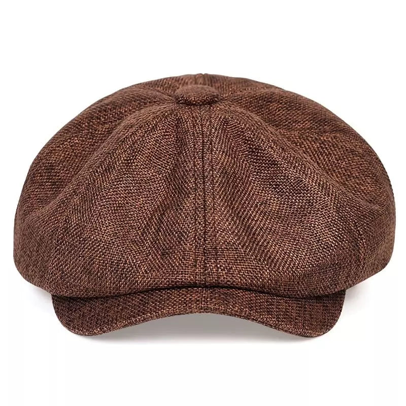 Sterling Shelby™ Vintage Newsboy Cap Cotton Paneled Brim