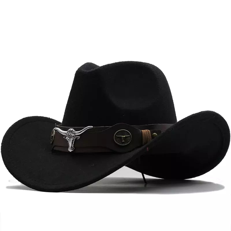 Sterling Silver Bull™ Wool Cowboy Hat Curved Brim Band