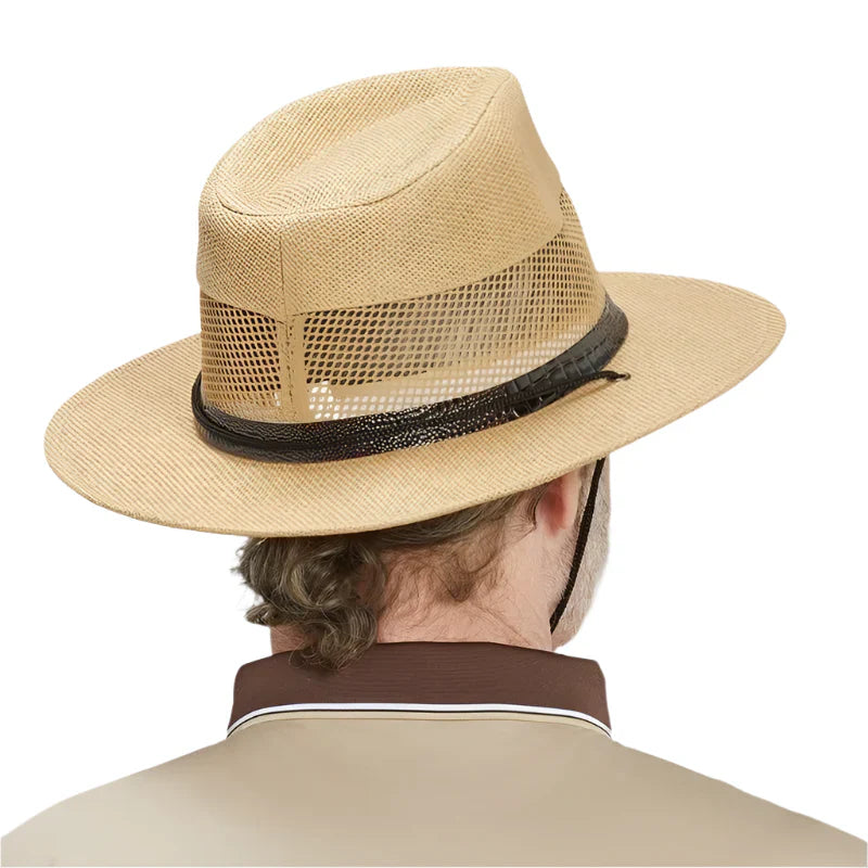 Sterling Summer Fedora™ Hat Mesh Fedora Linen Vent Crown