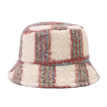 Sterling™ Tarly Plaid Cotton Bucket Hat With Faux Fur Trim