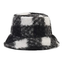 Sterling™ Tarly Plaid Cotton Bucket Hat With Faux Fur Trim