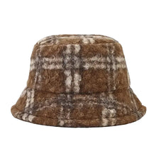 Sterling™ Tarly Plaid Cotton Bucket Hat With Faux Fur Trim