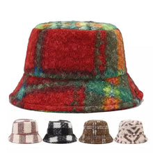 Sterling™ Tarly Plaid Cotton Bucket Hat With Faux Fur Trim