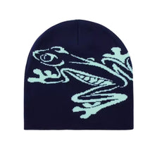 Sterling The Frog Knitted Beanie™ Knit Cuff Frog Detail