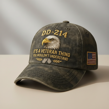Sterling Veteran Flag™ Baseball Cap Curved Brim Embroidery