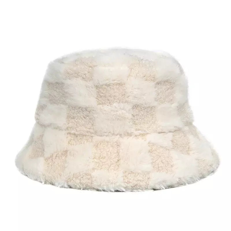Sterling Vintage Plaid Fur Bucket Hat™ Plush Plaid Finish