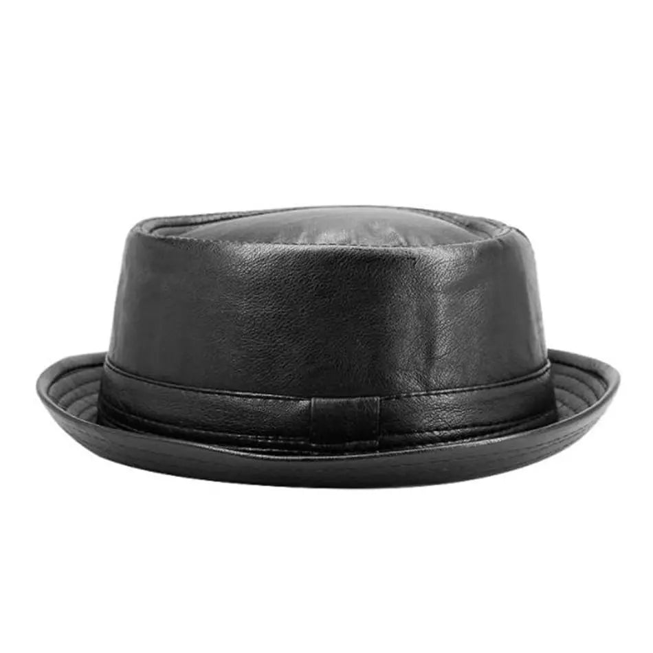 Sterling Walt Vintage Leather Porkpie Hat™ Flat Crown Band