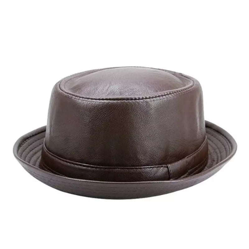 Sterling Walt Vintage Leather Porkpie Hat™ Flat Crown Band
