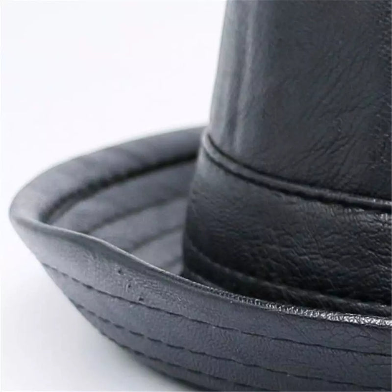 Sterling Walt Vintage Leather Porkpie Hat™ Flat Crown Band