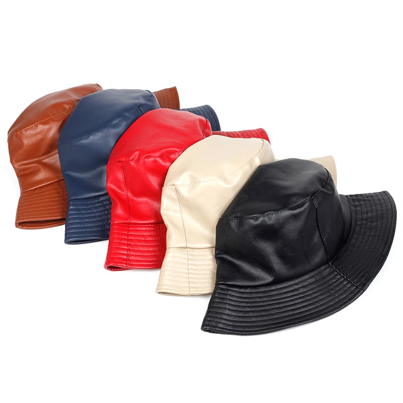 Sterling™ Waterproof Vegan Leather Bucket Hat Rain Brim