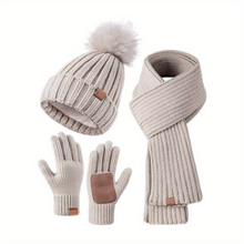 Sterling Winterset Ribbed Knit Hat Scarf Touchscreen Gloves