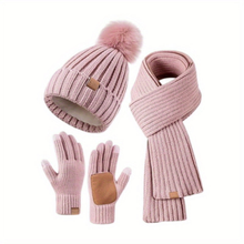 Sterling Winterset Ribbed Knit Hat Scarf Touchscreen Gloves