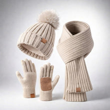 Sterling Winterset Ribbed Knit Hat Scarf Touchscreen Gloves