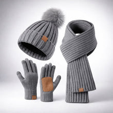 Sterling Winterset Ribbed Knit Hat Scarf Touchscreen Gloves