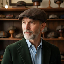 Sterling Tweed Flat Cap™ Low Crown Tweed Fabric Check Stitch