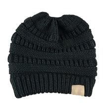 Sterling High Bun™ Beanie Acrylic Cable Knit Hair Opening