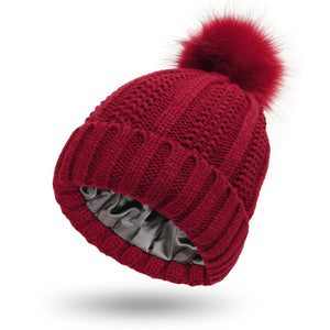 Sterling Élan™ Satin-Lined Wool Pom Beanie