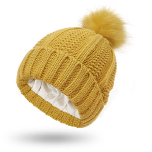 Sterling Élan™ Satin-Lined Wool Pom Beanie