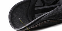 Sterling Vintage Washed™ Cheesecutter Flat Cap Denim Stitch Detail