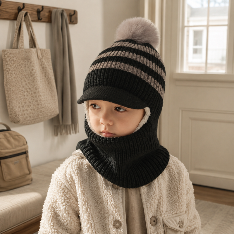 Sterling™ Kids 2-in-1 Knit Beanie with Fleece Lined Neck Warmer