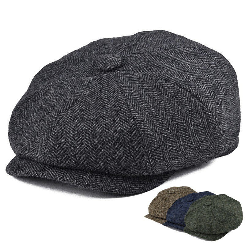 Sterling Vintage™ Wool Twill Newsboy Cap 8 Panel Wool Button