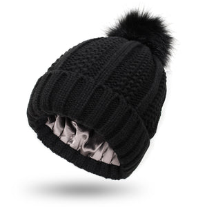 Sterling Élan™ Satin-Lined Wool Pom Beanie
