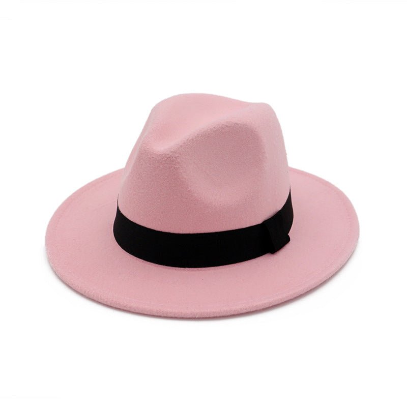 Sterling Black Top Ha Jazz Hat Woolen Hat Fedoras Hat Halo™ Brim