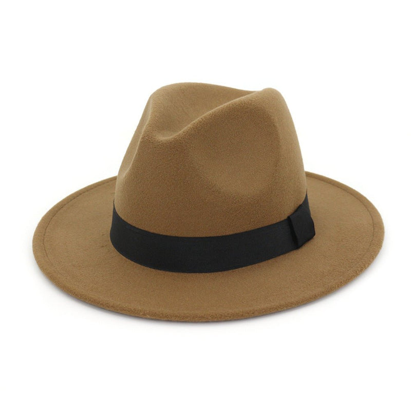 Sterling Black Top Ha Jazz Hat Woolen Hat Fedoras Hat Halo™ Brim