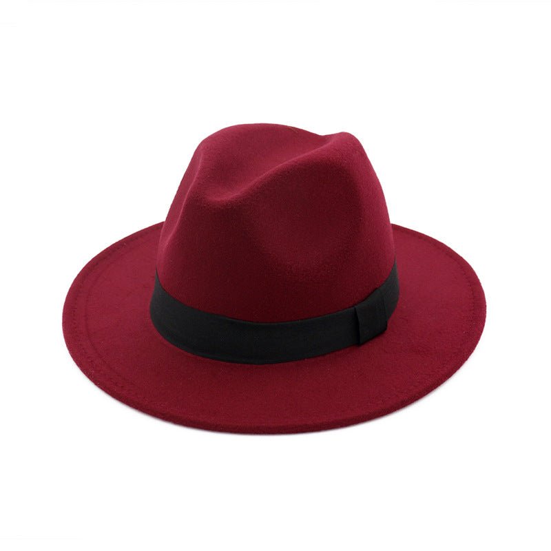 Sterling Black Top Ha Jazz Hat Woolen Hat Fedoras Hat Halo™ Brim