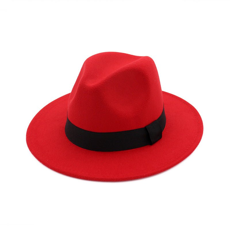 Sterling Black Top Ha Jazz Hat Woolen Hat Fedoras Hat Halo™ Brim
