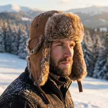 Sterling Tarkov™ Winter Fur Leather Bomber Hat Earflap Trim