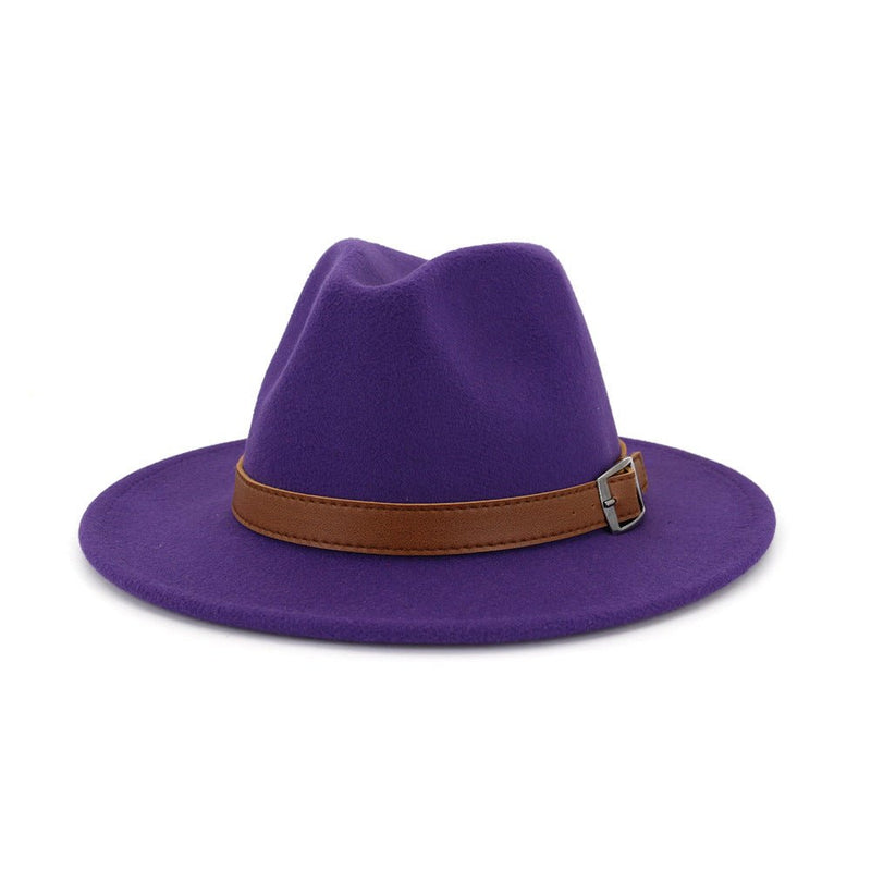 Sterling Classic Wide™ Brim Fedora Hat Elegant British Style Felt Band