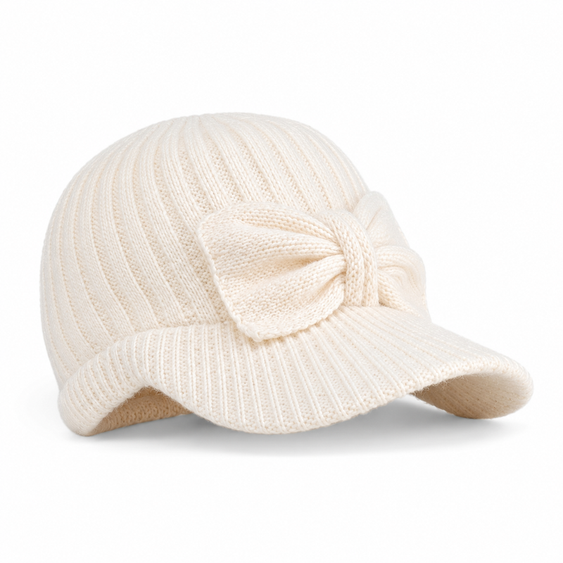 Liora Kids Earflap Cap™ Acrylic Knit Bow Detail
