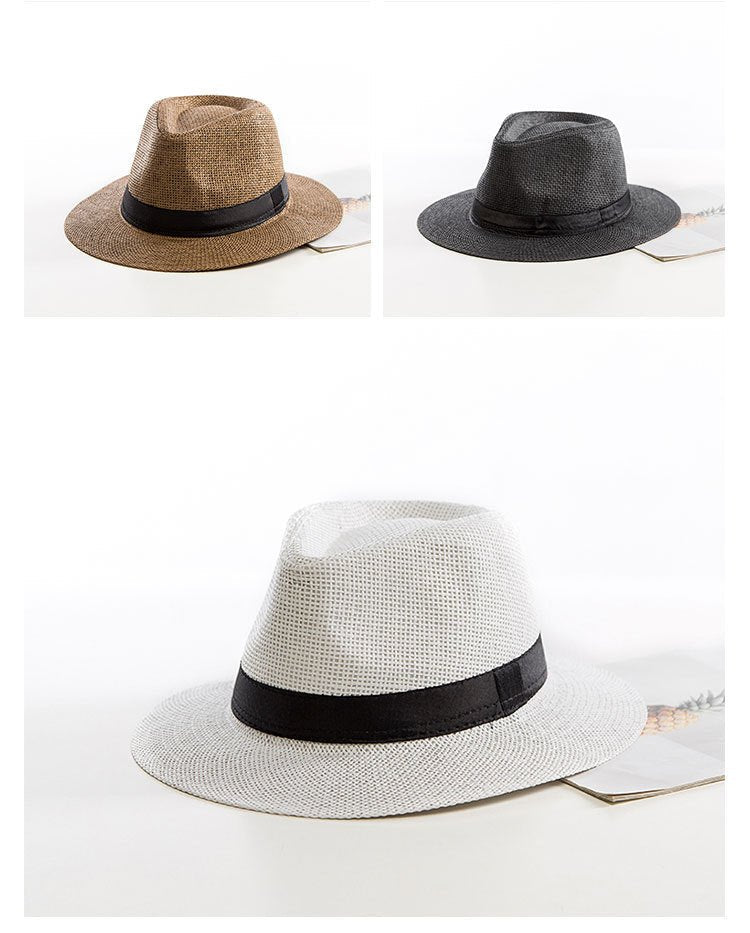 Sterling Casual Jazz Beach™ Straw Hat Fedora Paper Straw Woven Band
