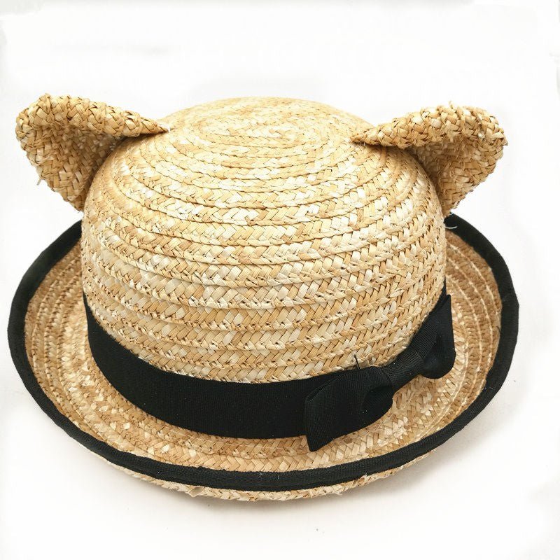 Sterling Cat Ear™ Straw Hat Flanged Natural Wheat Ear Detail