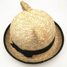 Sterling Cat Ear™ Straw Hat Flanged Natural Wheat Ear Detail
