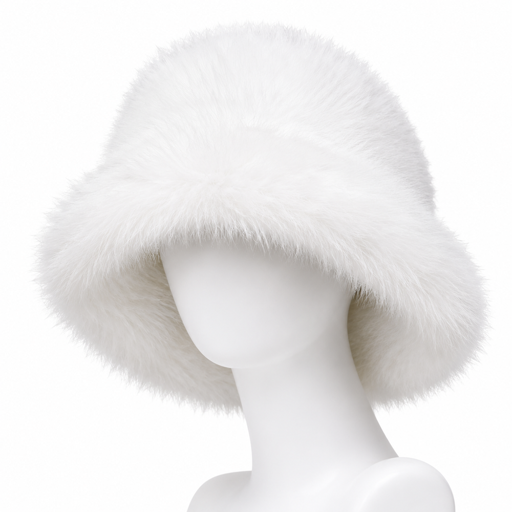 Sterling Solea Winter Bucket Hat™ Faux Mink Plush Bright Yellow