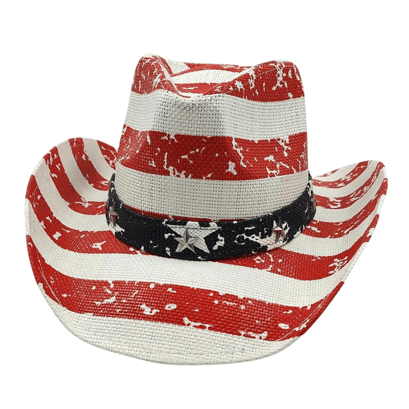 Sterling Cowboy Hat™ Holiday Western Straw Stripe Star Band