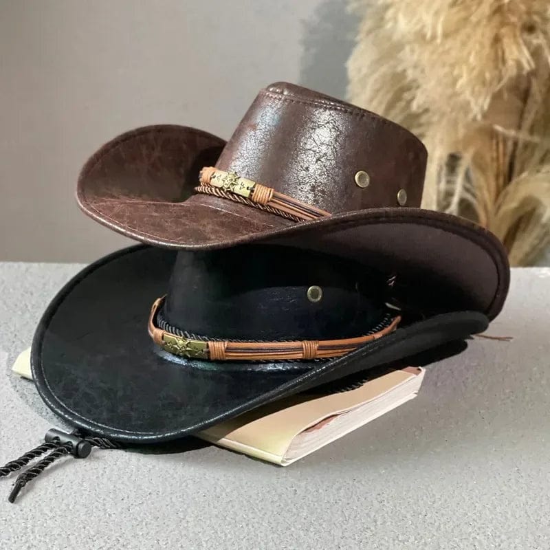 Sterling Authentic Cowboy Hat™ Wide Brim Faux Leather Metal Band