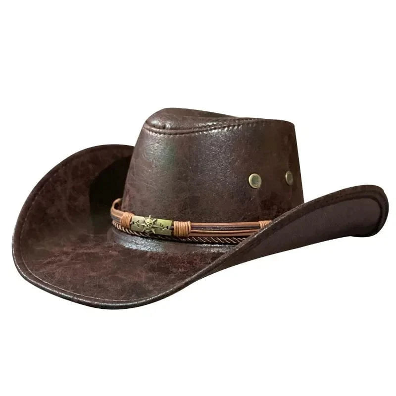 Sterling Authentic Cowboy Hat™ Wide Brim Faux Leather Metal Band